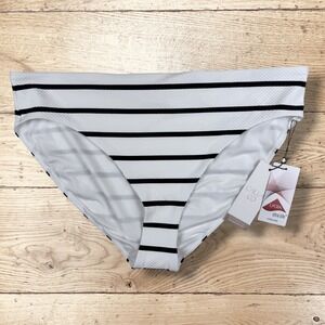 CALIA Womens Core Mid Rise Swim Bottom Navy White Stripe Swim Size XXL NWT